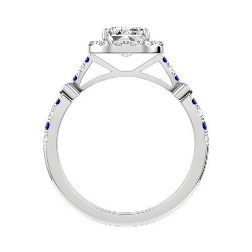 Emerald Cut Lab-grown Diamond Bridal Ring — front