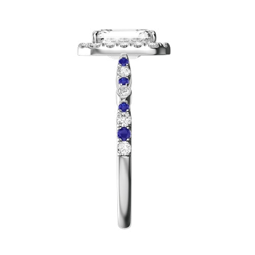 Emerald Cut Lab-grown Diamond Bridal Ring — side
