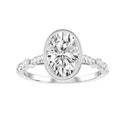 Oval Lab-grown Diamond Bridal Ring — down