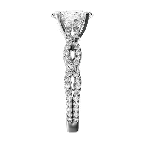 Oval Lab-grown Diamond Bridal Ring — side