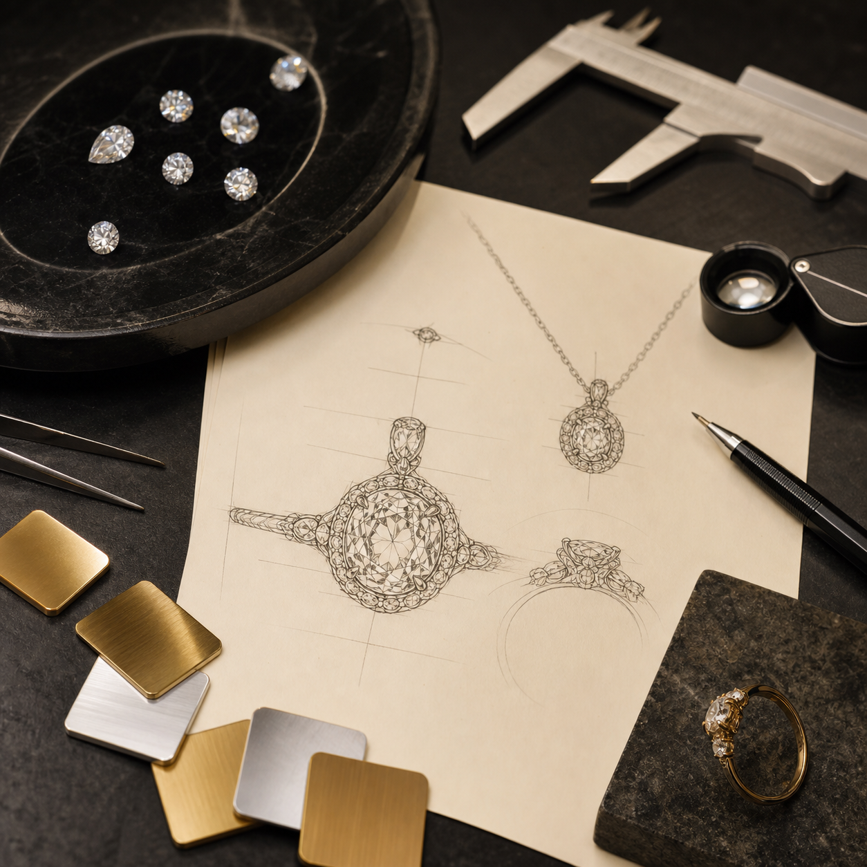Concept image for Blacknest Vault custom jewelry design deposit