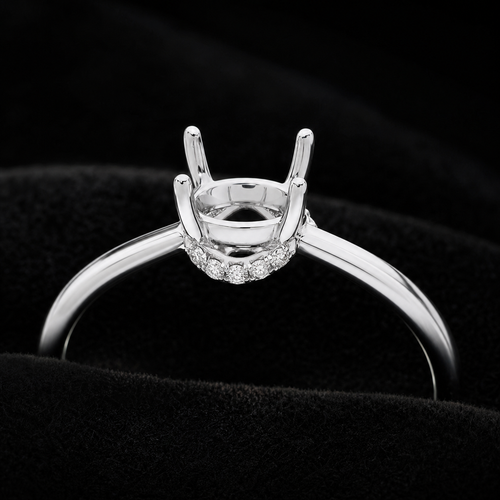 Blacknest Vault hidden halo engagement ring setting in solid white gold or platinum